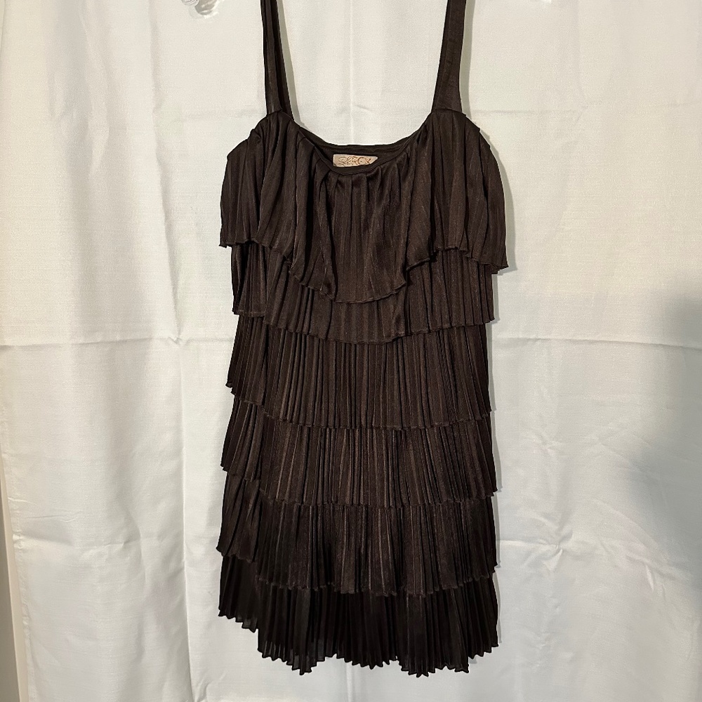 LaRok Multilayered Ruffled Vintage Mini Dress